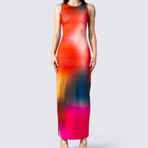 Multi print maxi dress
